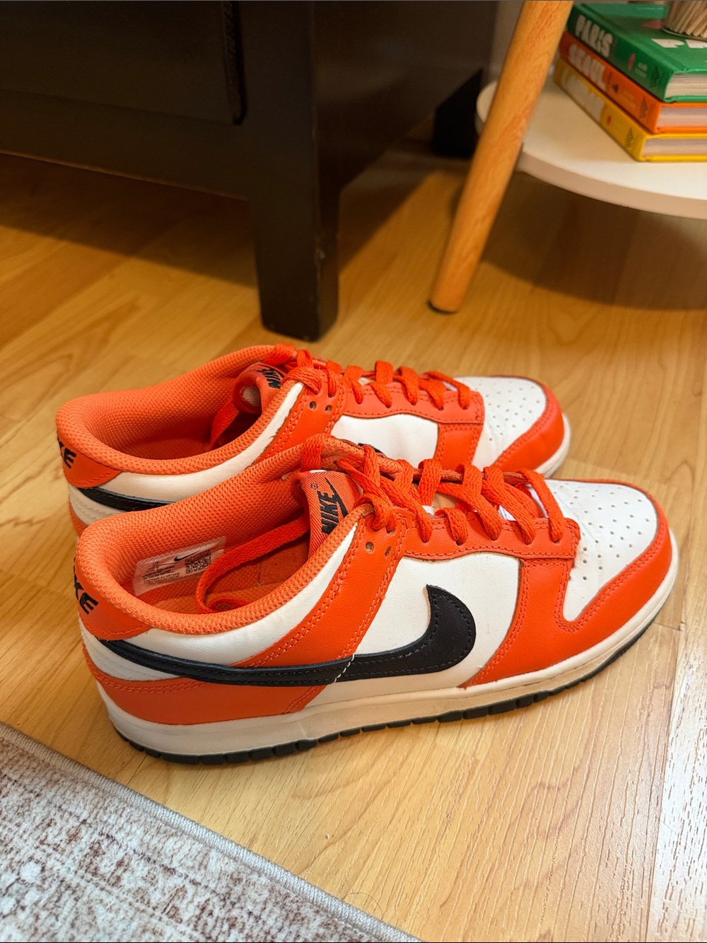Nike Kids Orange, White & Black Low-Top Dunk Sneakers